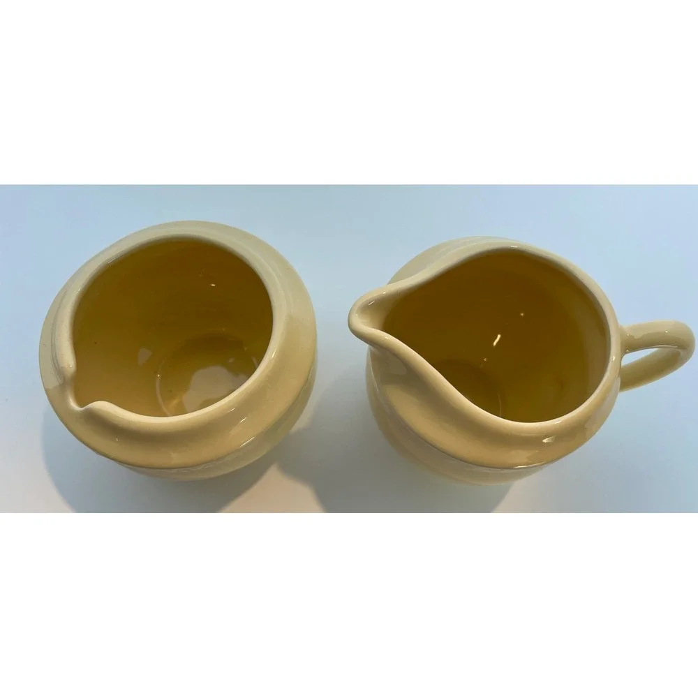 Southern Living at HOME Gail Pittman Sugar & Creamer YELLOW Made in USA 2pcs.